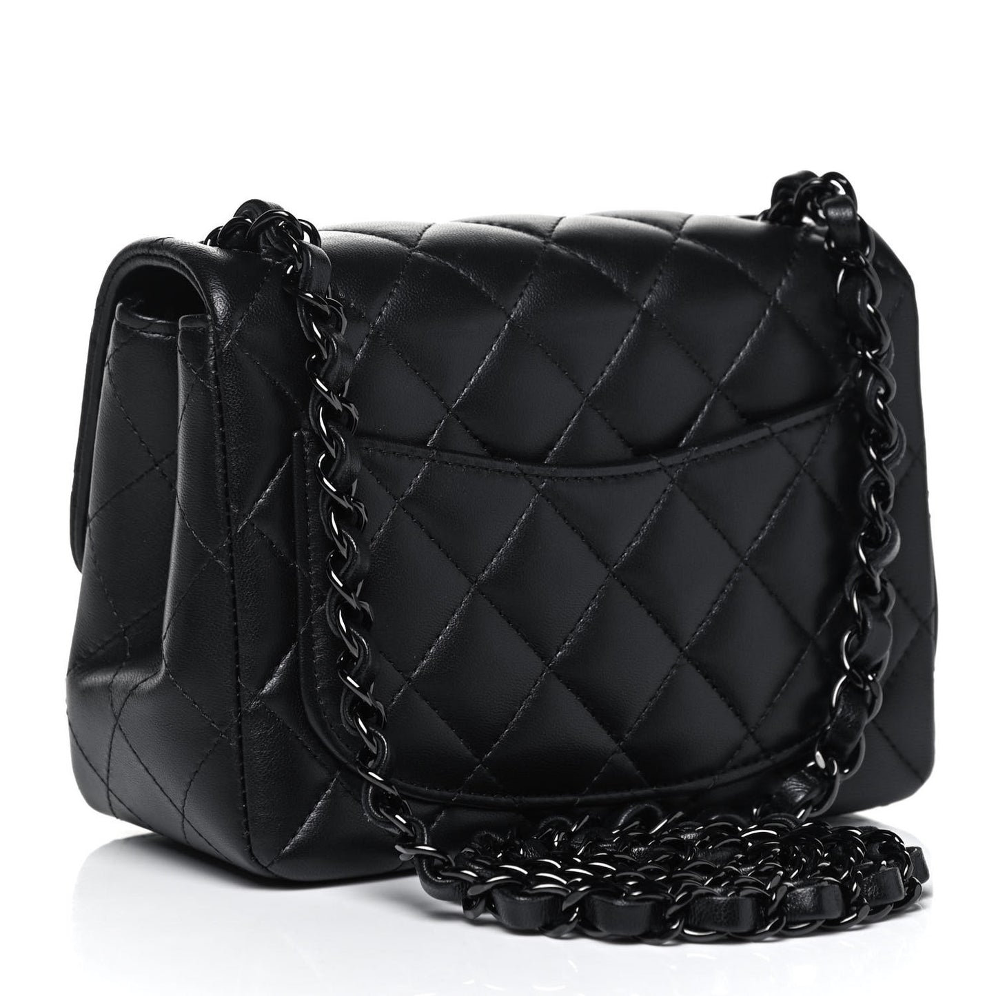Lambskin Quilted Mini Square Flap So Black
