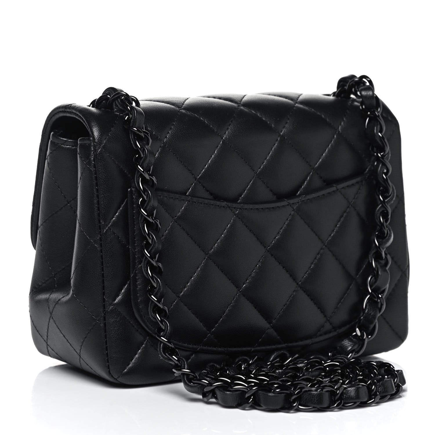 Chanel Lambskin Quilted Mini Square Flap So Black 4 of 10