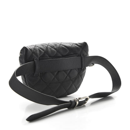 Chanel Grained Calfskin Quilted Waist Belt Bag Black 3 of 10