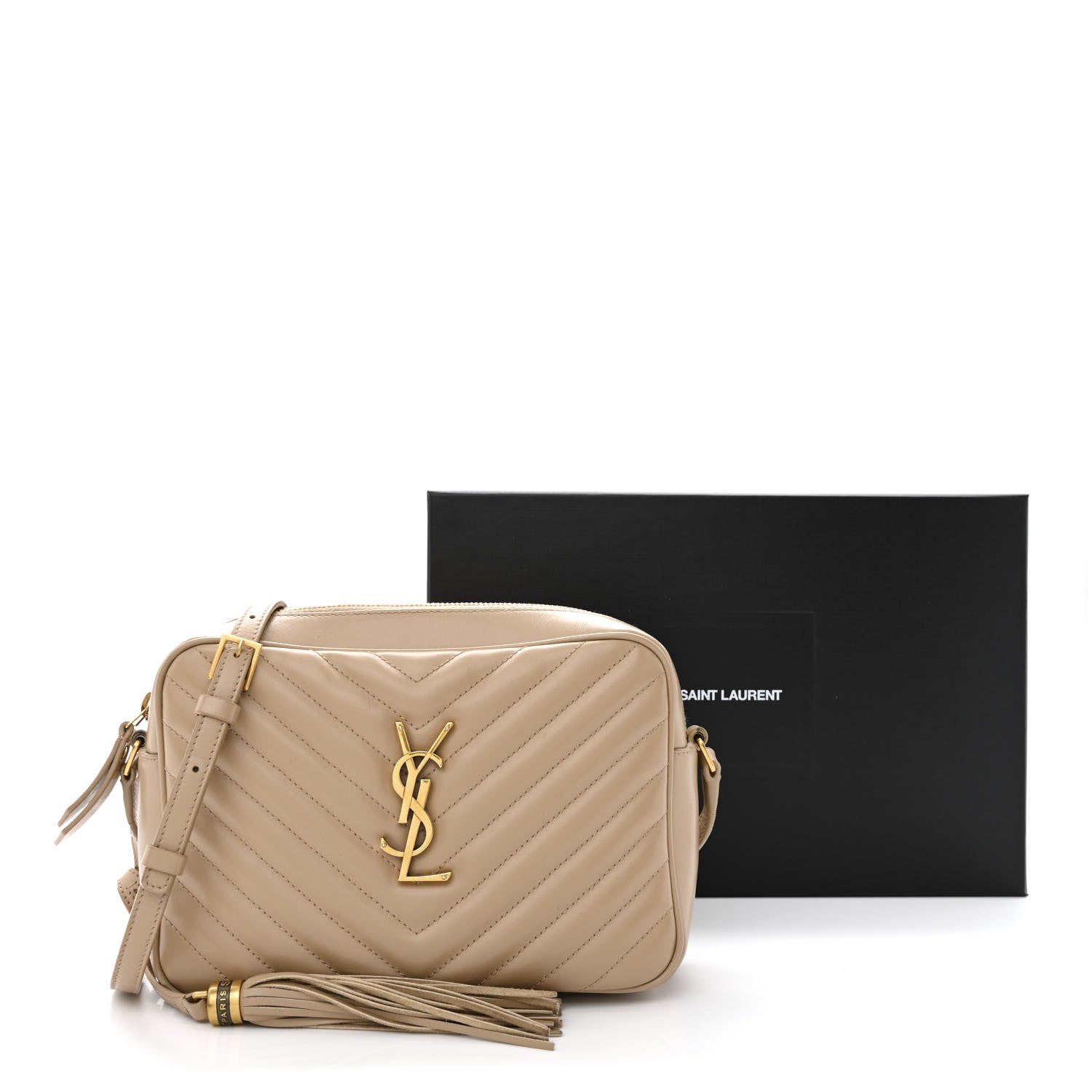 Saint Laurent Calfskin Matelasse Monogram Lou Camera Bag Nude Powder 18 of 18
