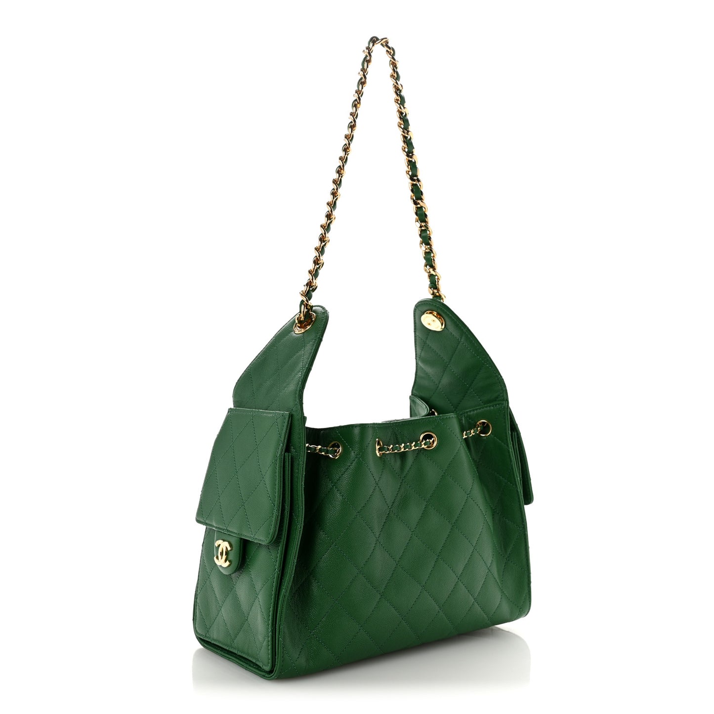 Caviar Quilted Small Chanel 25 Handbag Green