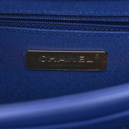 Chanel Calfskin Caviar Quilted Mini Chain Handle Flap Blue 6 of 10