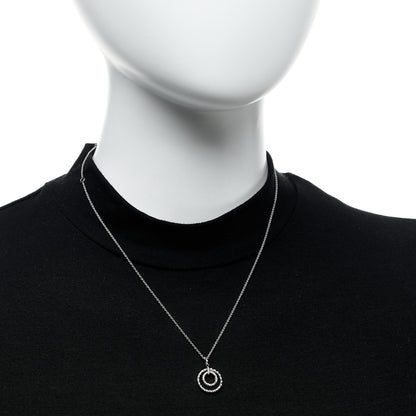 Roberto Coin 18K White Gold Diamond Tiny Treasures Two Circle Pendant Necklace 2 of 5