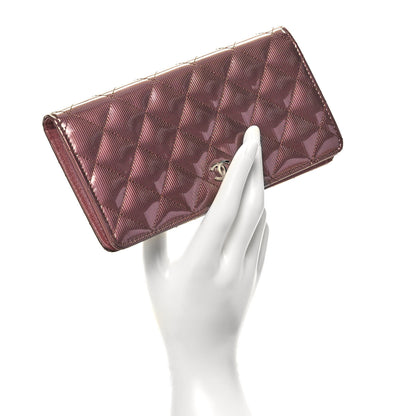 Chanel Striated Patent Yen Wallet Pink 2 of 10