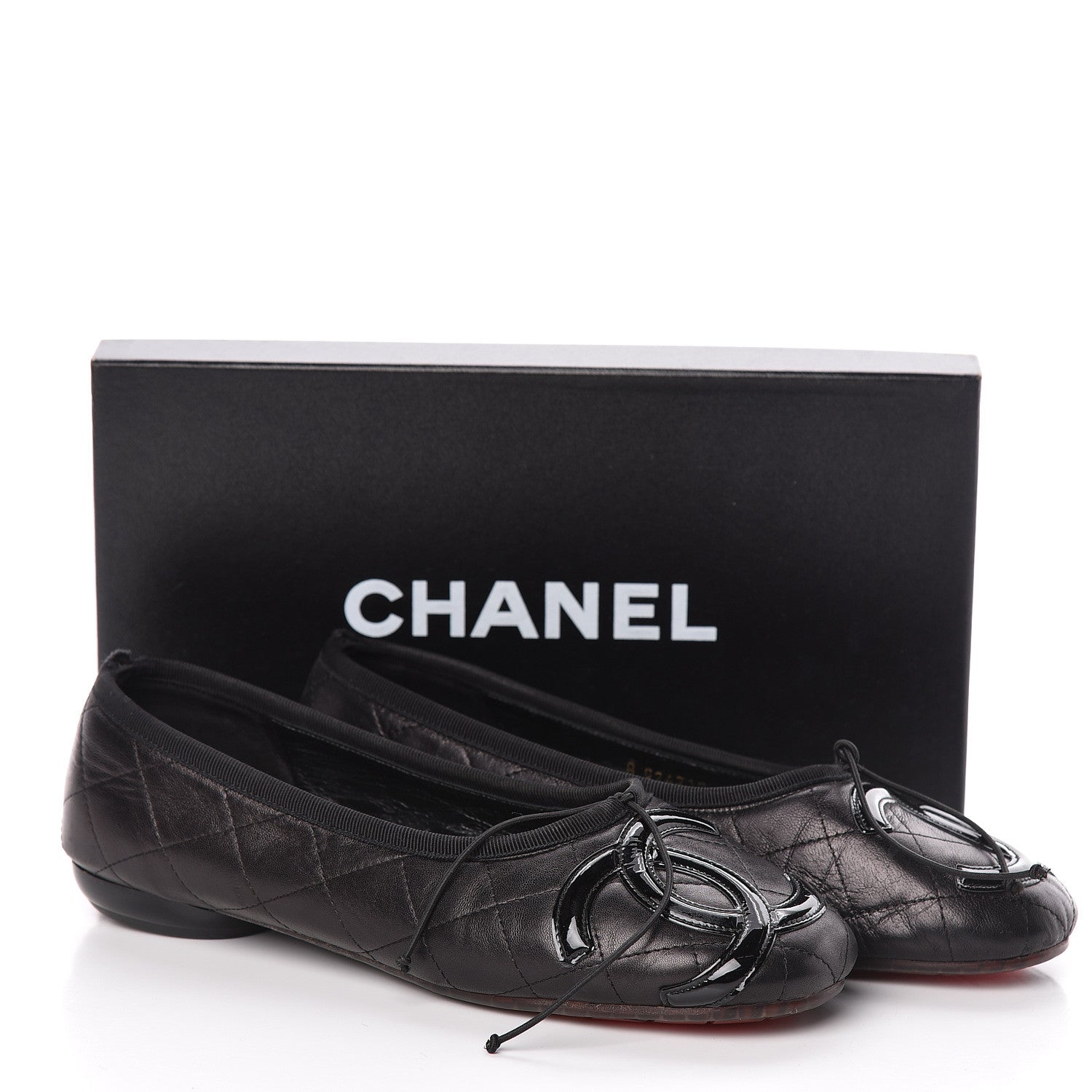 Chanel Lambskin Quilted Cambon Ballerina Flats 40.5 Black 12 of 12