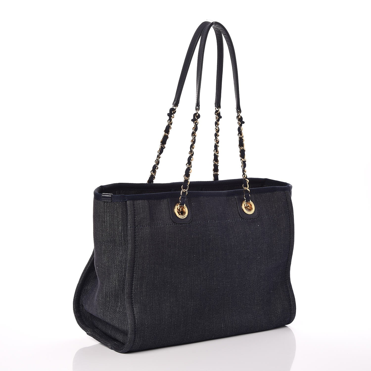 Chanel Canvas Small Deauville Tote Dark Blue 3 of 7