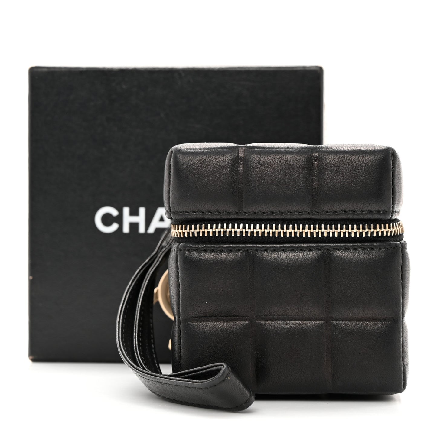 Lambskin Rubiks Cube Wristlet Black