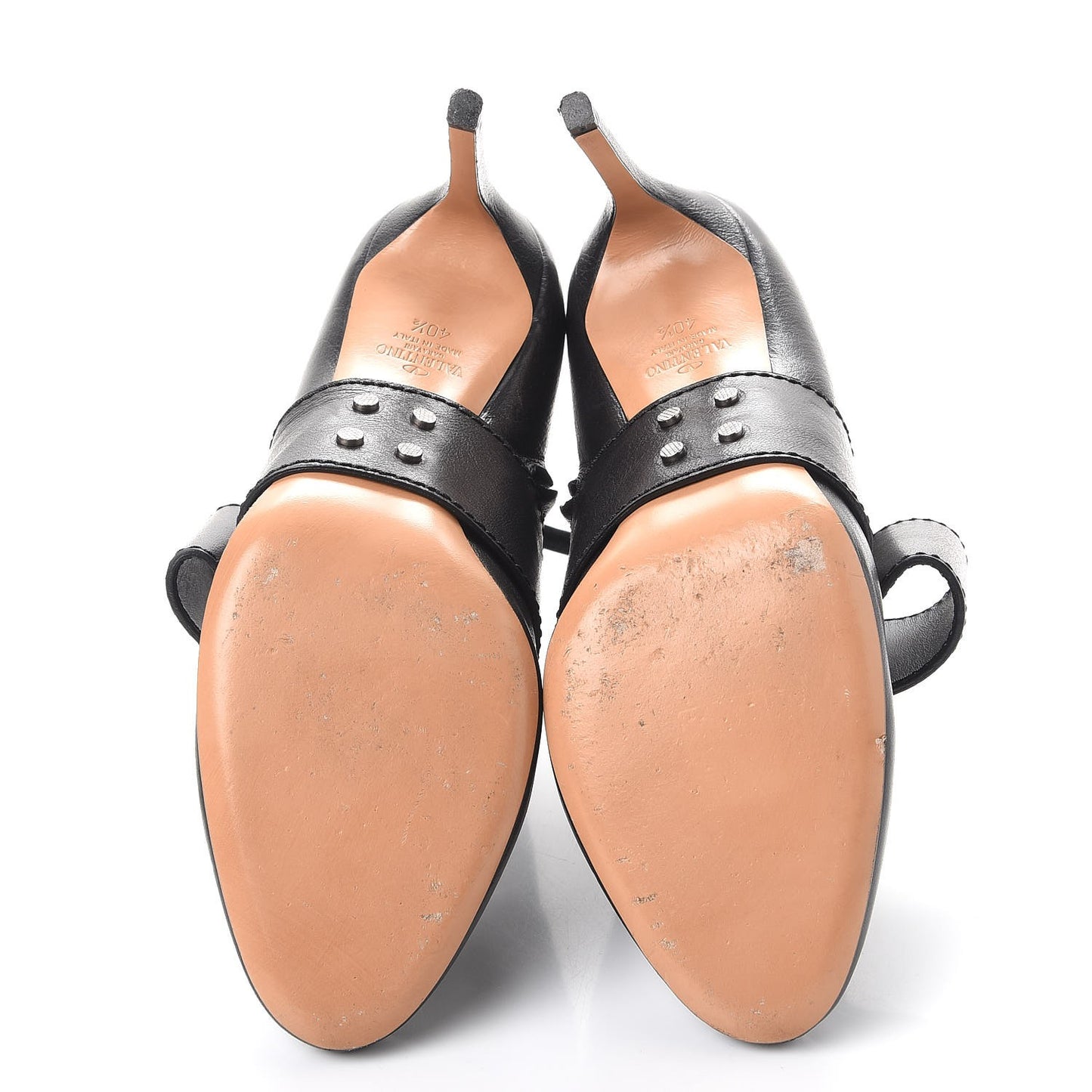 Calfskin Bow Ankle Boots 40.5 Black