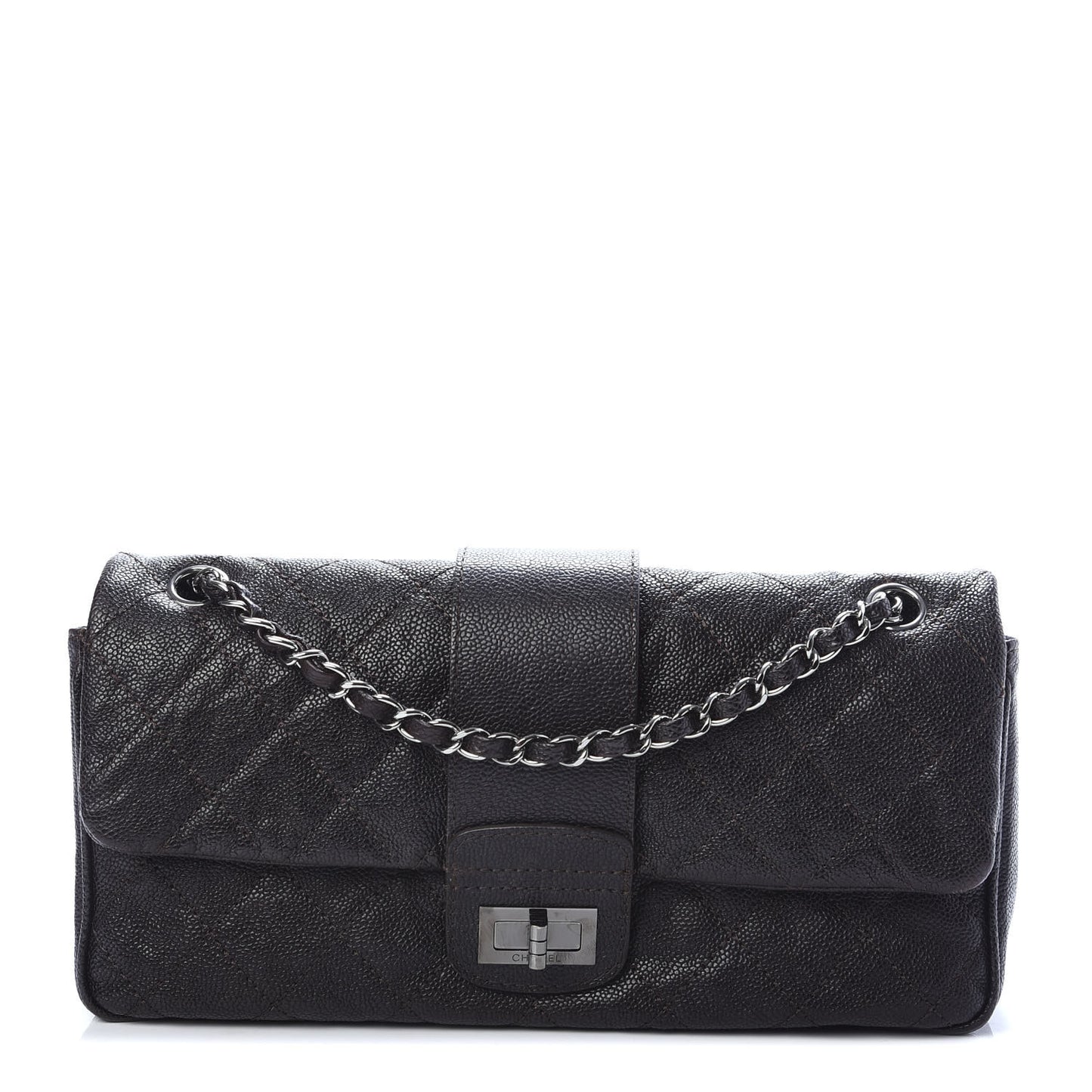 Caviar Quilted Jumbo Mademoiselle Flap Brown