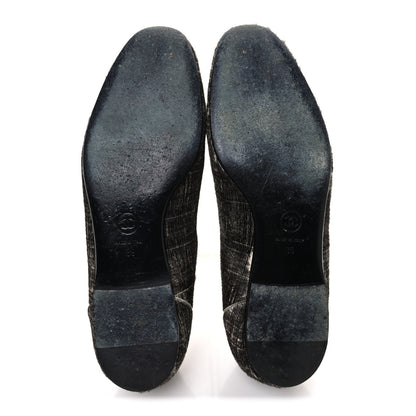 Chanel Pony Hair Calfskin CC Mocassin Loafers 39 Silver Black 7 of 11