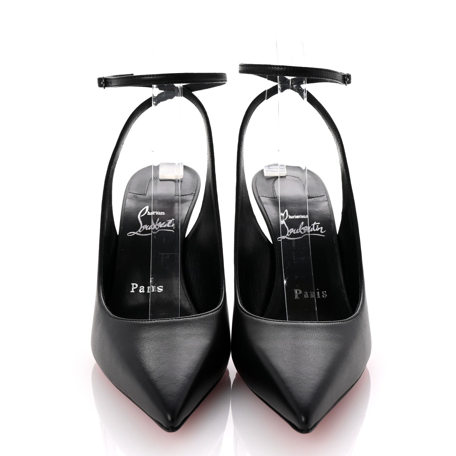 Christian Louboutin Calfskin Condora Sling 100 Pumps 37 Black 3 of 9