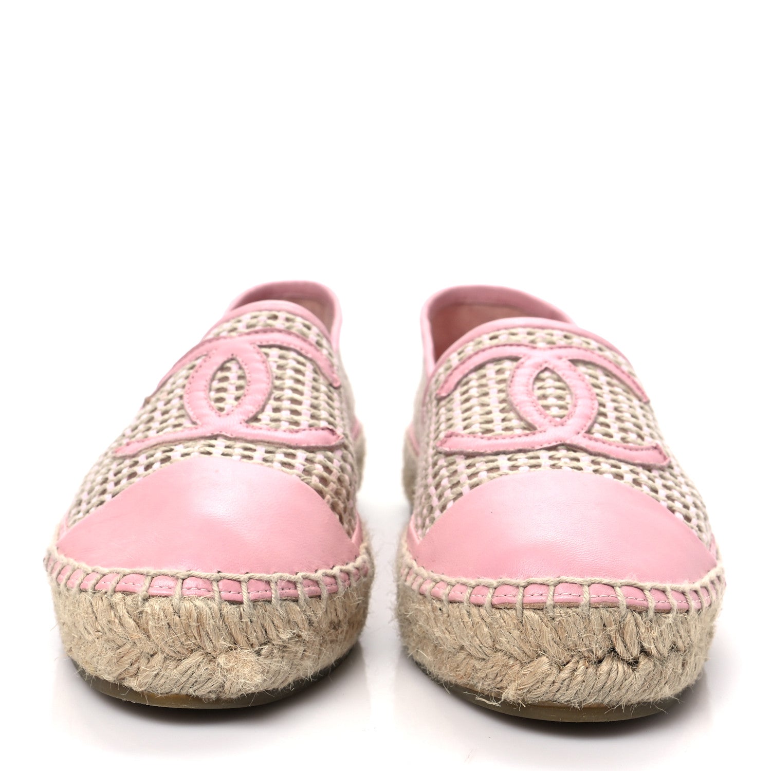 Chanel Mesh Lambskin CC Espadrilles 38 Light Pink Beige 2 of 8