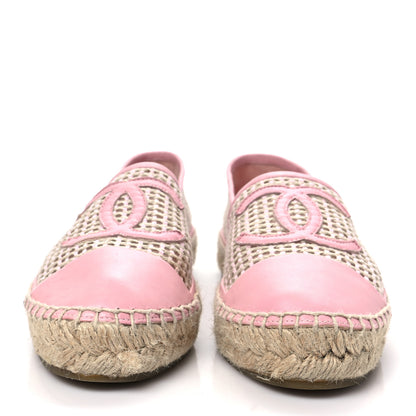 Chanel Mesh Lambskin CC Espadrilles 38 Light Pink Beige 2 of 8