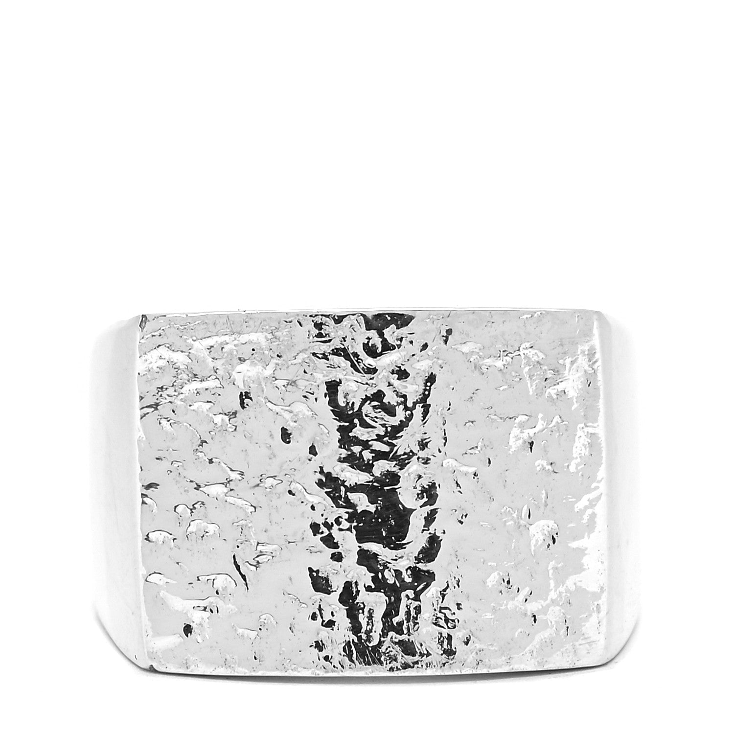 Gucci Sterling Silver Hammered Signet Ring 59 8.75 1 of 5