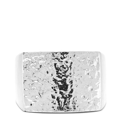 Gucci Sterling Silver Hammered Signet Ring 59 8.75 1 of 5