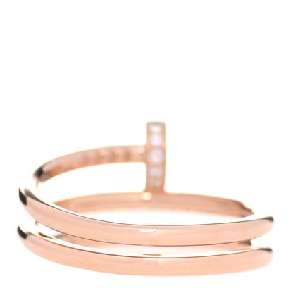 Cartier 18K Pink Gold Diamond Double Juste Un Clou Ring 54 6.75 3 of 4
