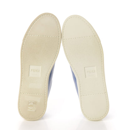 Fendi Vitello FF Rockoclick Slip On Sneakers 38 Blue 6 of 11