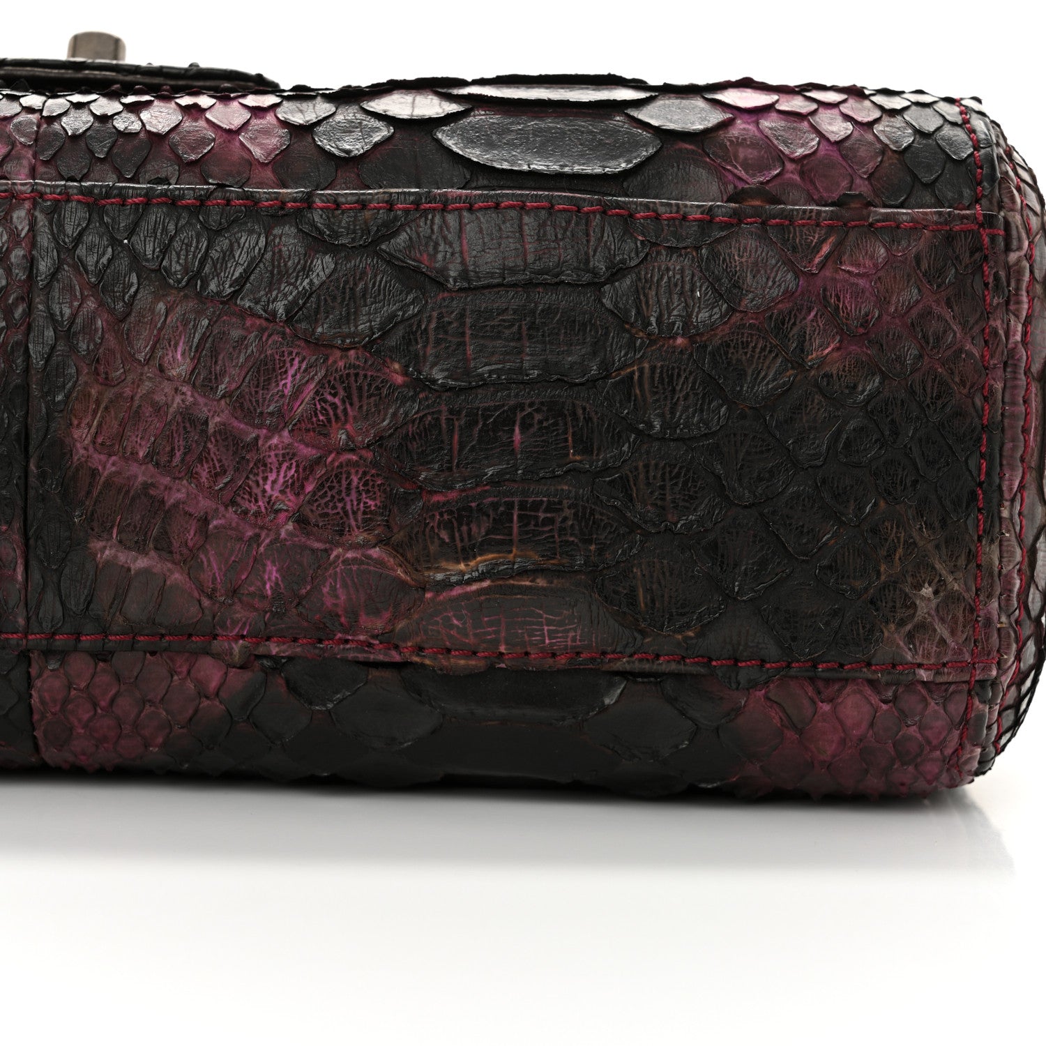 Chanel Snakeskin Soho Tassel Medium Flap Dark Pink Black 12 of 12
