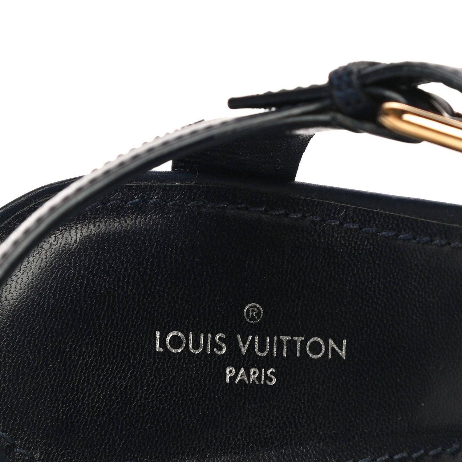 Louis Vuitton Calfskin Monogram Denim Waterfall Wedge Sandals 38 Blue 10 of 18