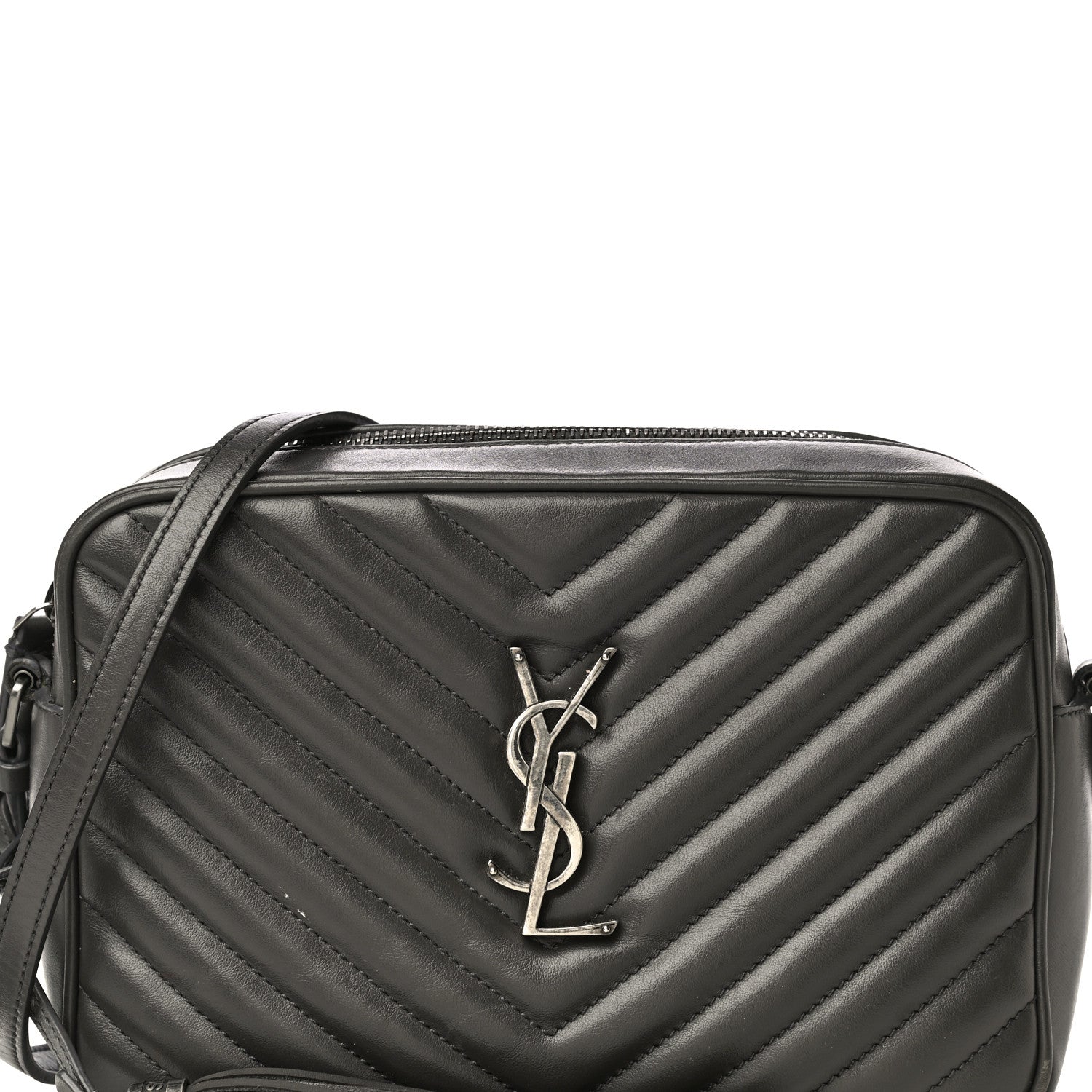 Saint Laurent Calfskin Matelasse Monogram Lou Camera Bag Sea Pebble 8 of 18