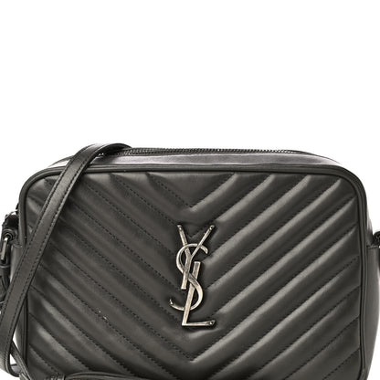 Saint Laurent Calfskin Matelasse Monogram Lou Camera Bag Sea Pebble 8 of 18