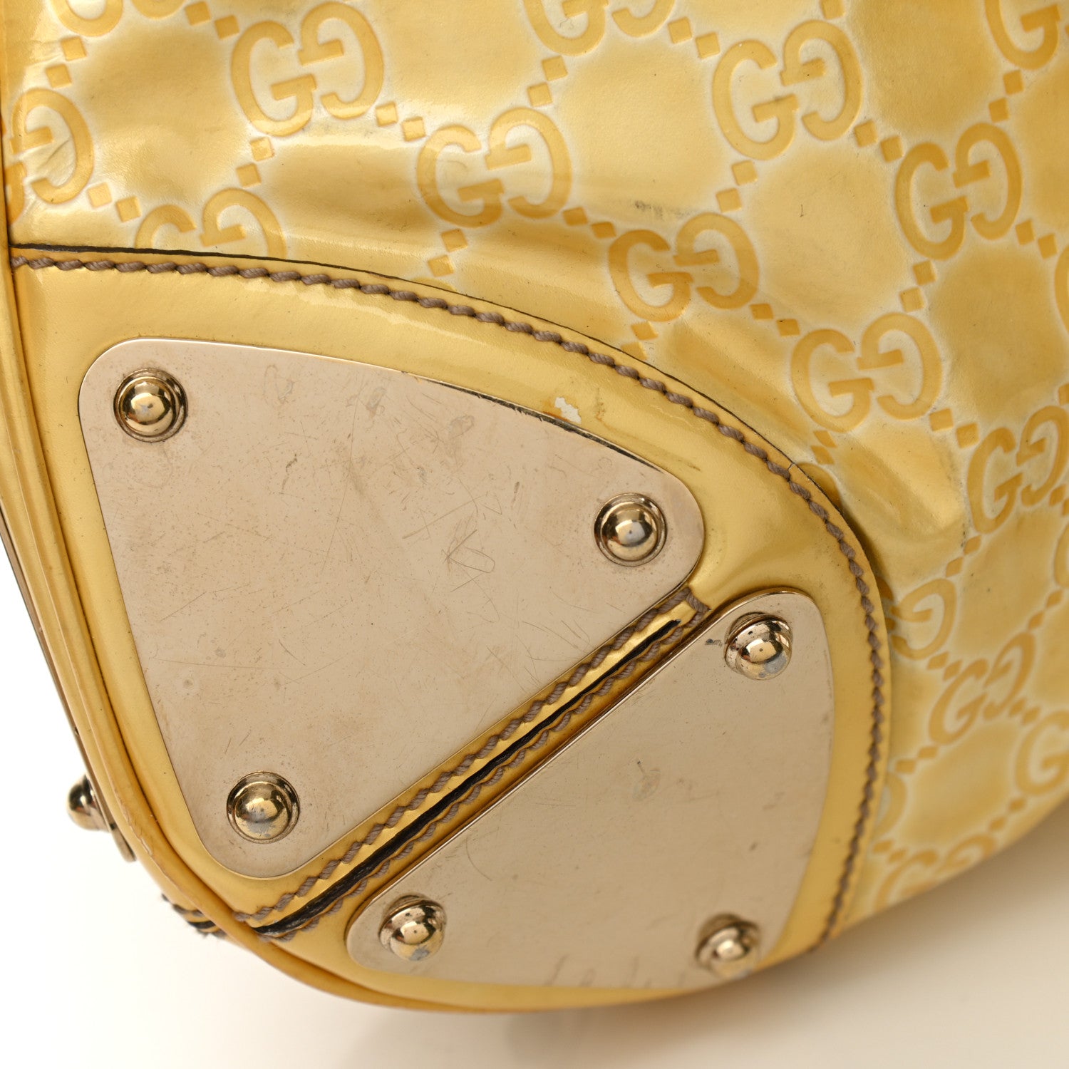 Gucci Shine Guccissima Medium Indy Top Handle Hobo Yellow 13 of 18