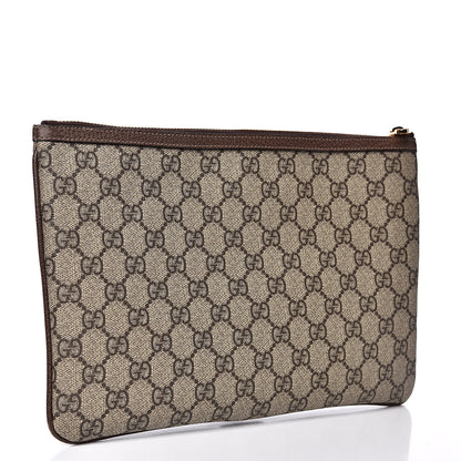 Gucci GG Supreme Monogram Large Ophidia Pouch Clutch Brown 3 of 11