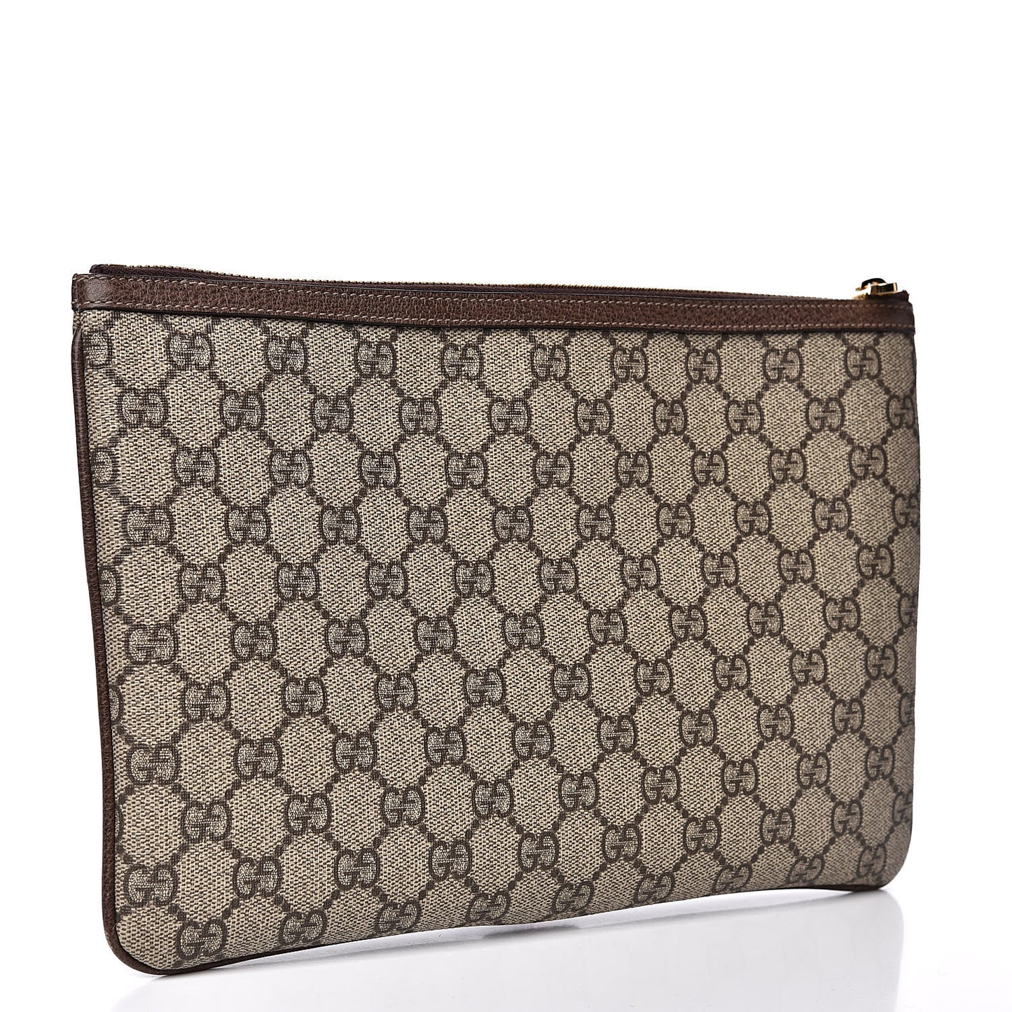 GG Supreme Monogram Large Ophidia Pouch Clutch Brown