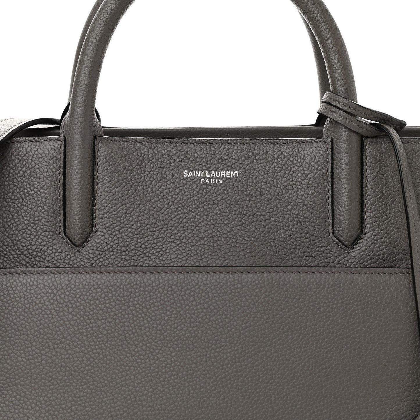 Grained Calfskin Small Cabas Rive Gauche Fog