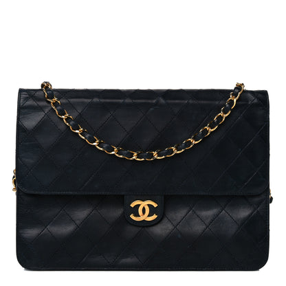 Chanel Lambskin Quilted Medium Single Flap Navy 1 of 25
