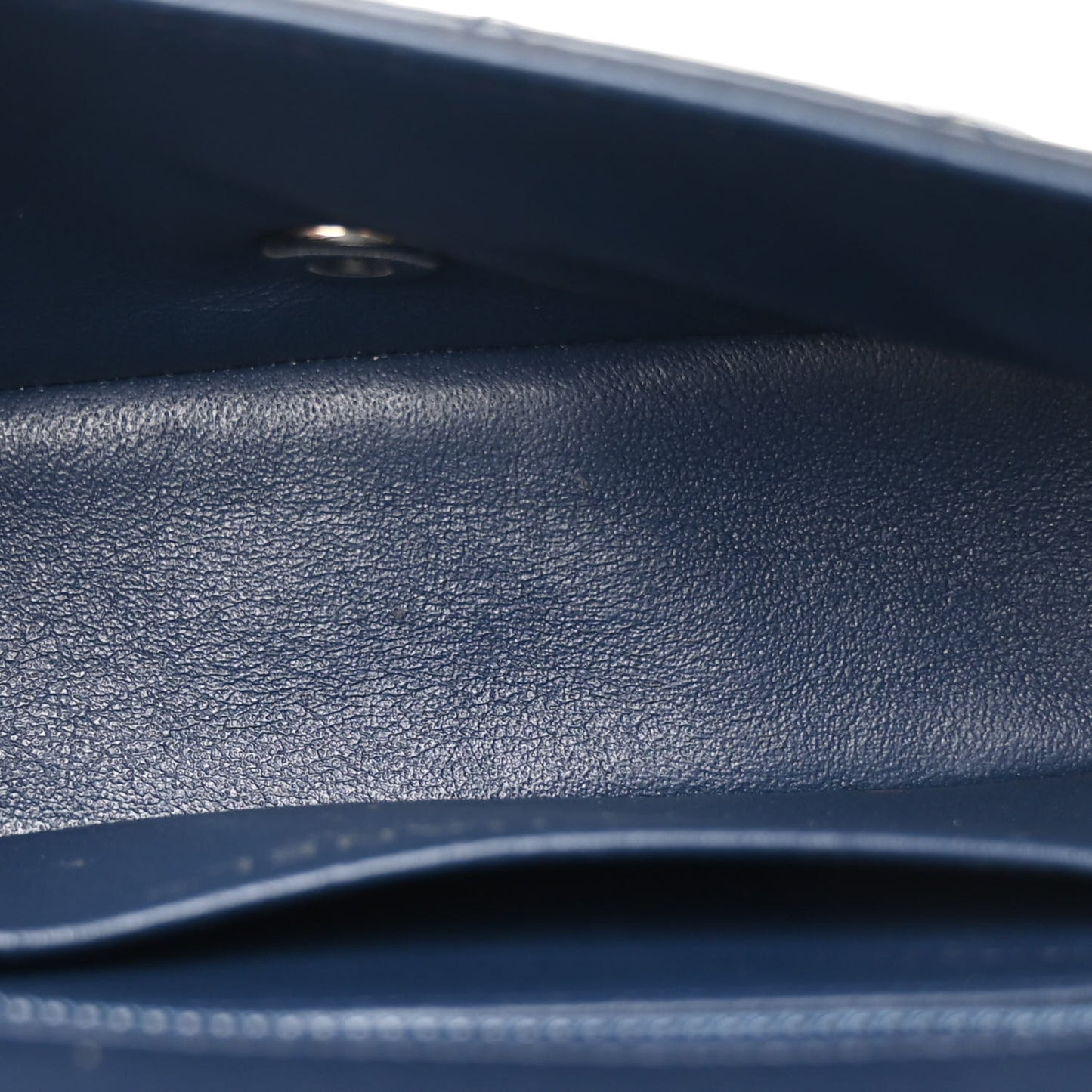 Patent Calfskin Quilted Mini Rectangular Flap Navy Blue