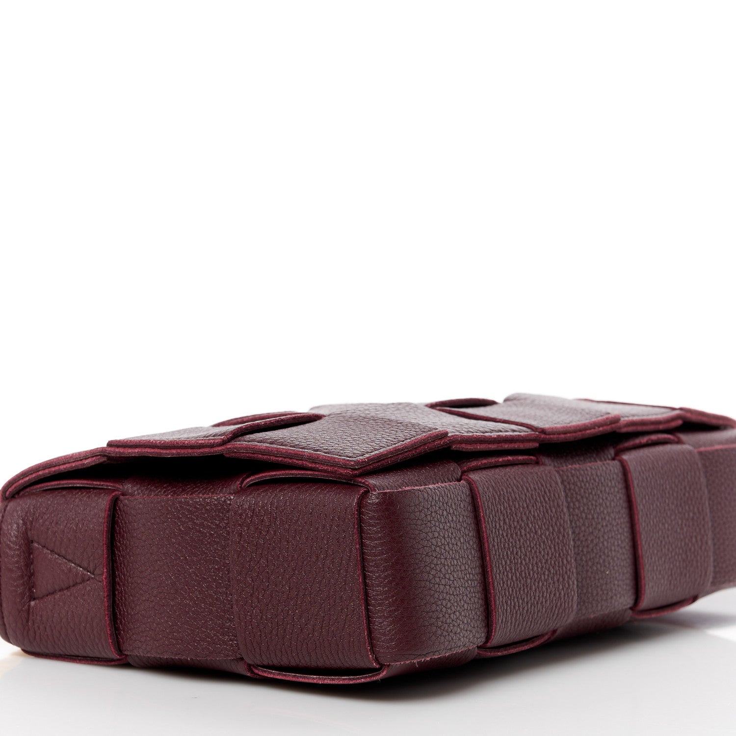 Bottega Veneta Grained Calfskin Maxi Intrecciato Cassette Crossbody Bag Bordeaux 10 of 13