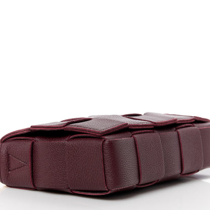 Bottega Veneta Grained Calfskin Maxi Intrecciato Cassette Crossbody Bag Bordeaux 10 of 13