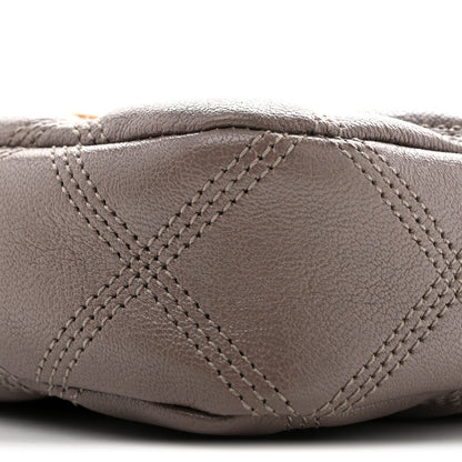 Saint Laurent Grained Lambskin Quilted Mini Becky Double Zip Bag Taupe 9 of 13