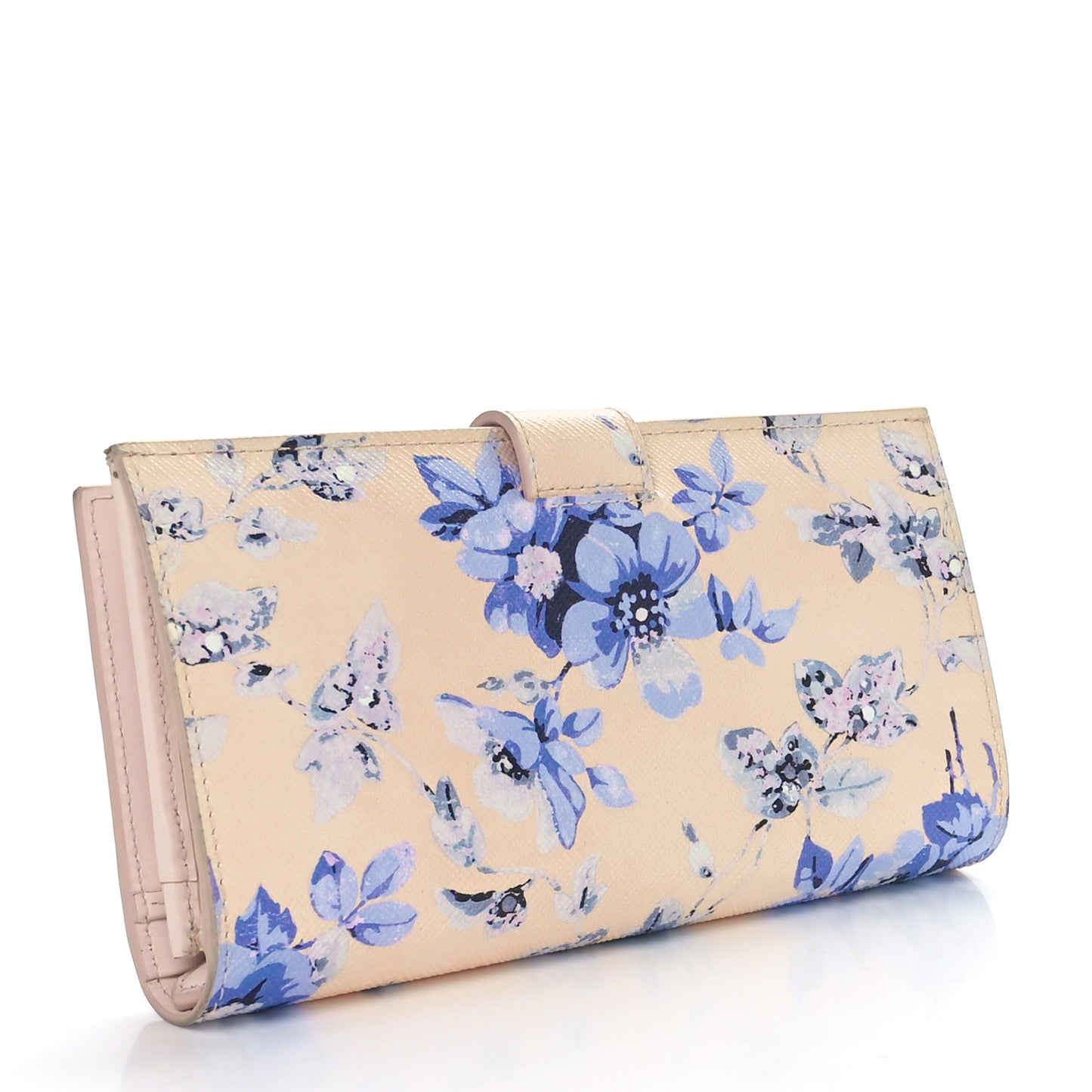 Saffiano Azalea Print Large Triangle Continental Flap Wallet Pervinca