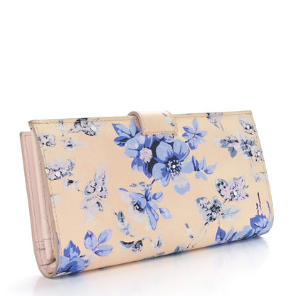 Prada Saffiano Azalea Print Large Triangle Continental Flap Wallet Pervinca 3 of 9