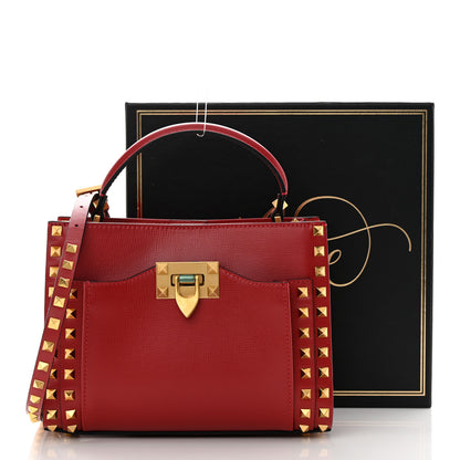 Valentino Garavani Vitello Small Rockstud Alcove Top-Handle Bag Rosso Valentino 12 of 12