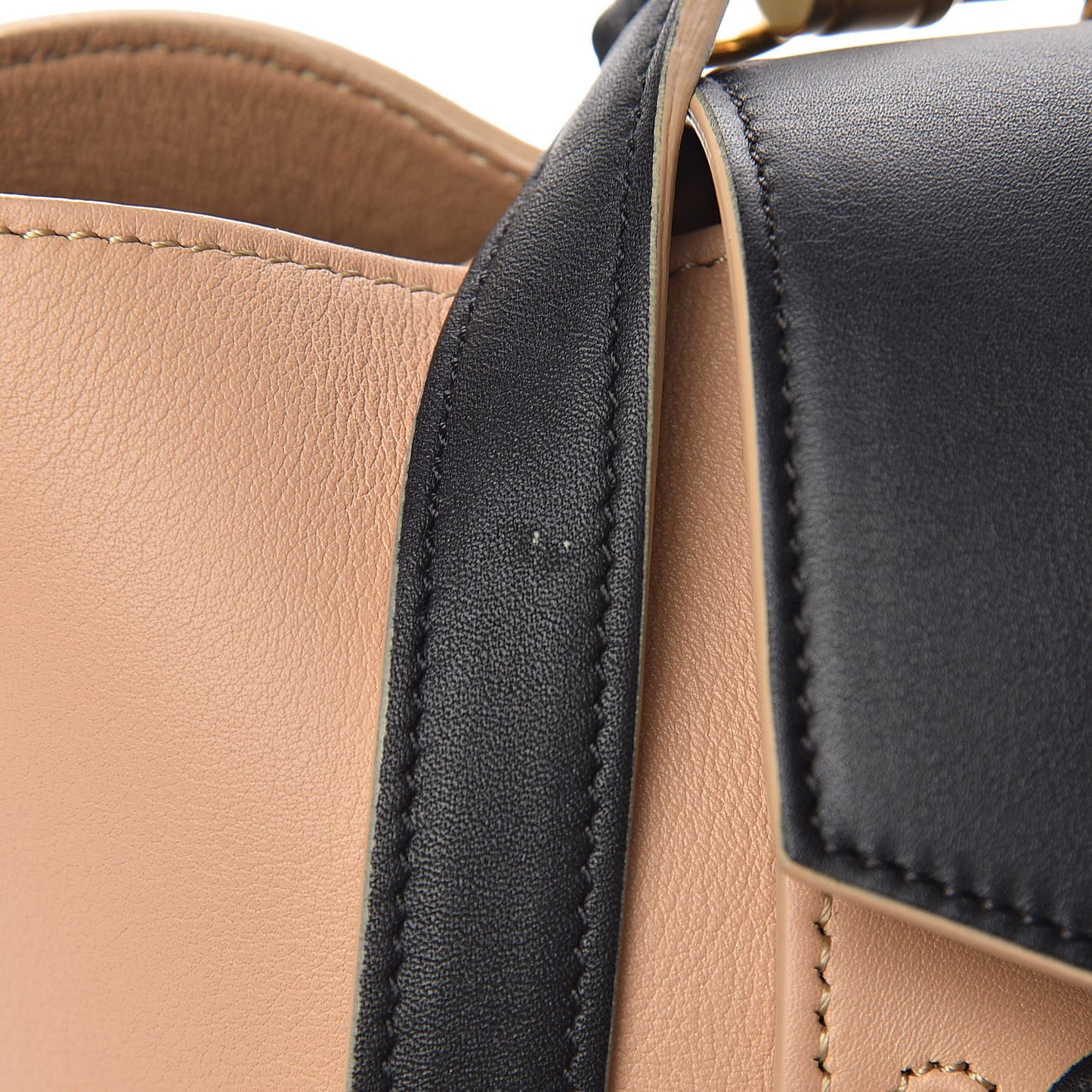 Smooth Calfskin Mini Bi-Color Belt Bag Beige