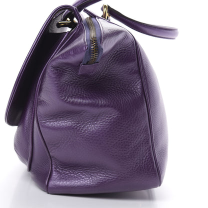Gucci Metallic Pebbled Calfskin Medium 1973 Top Handle Satchel Purple 13 of 14