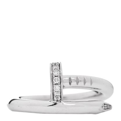 Cartier 18K White Gold Diamond Juste Un Clou Ring 51 5.75 1 of 6