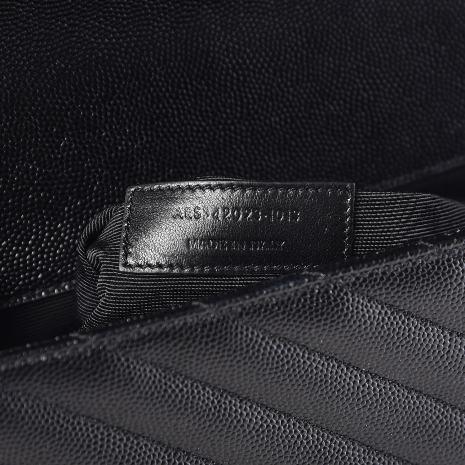 Saint Laurent Grain De Poudre Matelasse Chevron Large Monogram Satchel Black 8 of 10