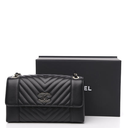 Chanel Calfskin Quilted Medium Daily Chevron Flap Black 11 of 11