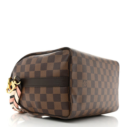 Louis Vuitton Damier Ebene Braided Speedy Bandouliere 25 Pink 4 of 9