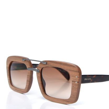 Prada Wooden Sunglasses SPR30R Canaletto Tortoise 7 of 8