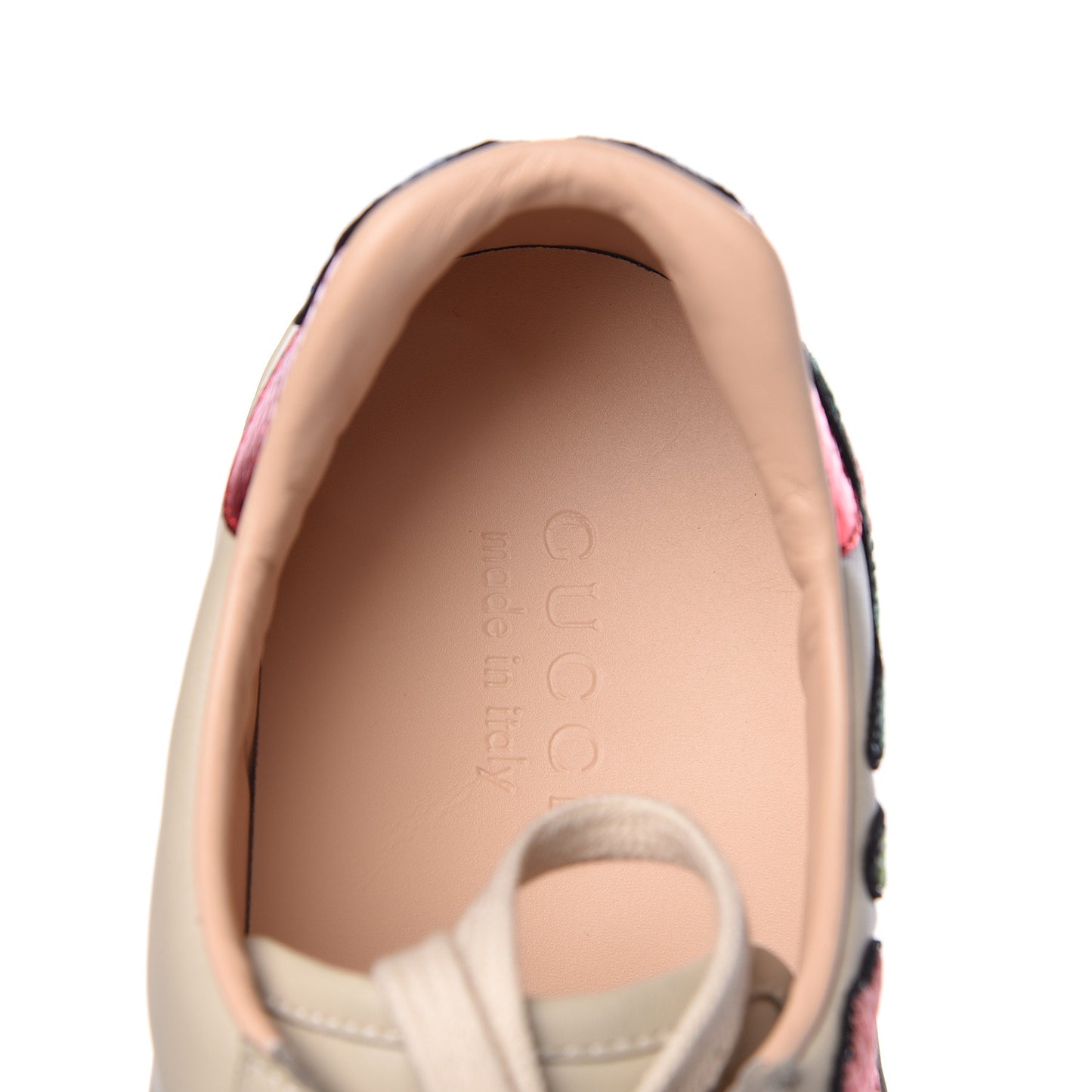 Calfskin Web Floral Embroidered Mens Ace Sneakers 11 Off White