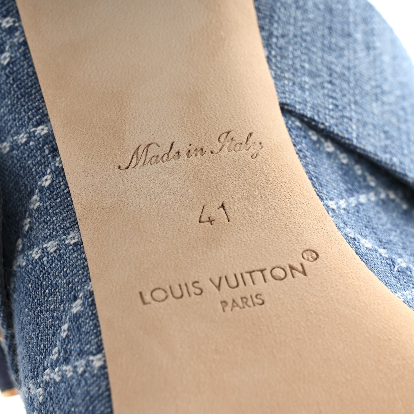 Denim Malletage Shake Mules 41 Blue