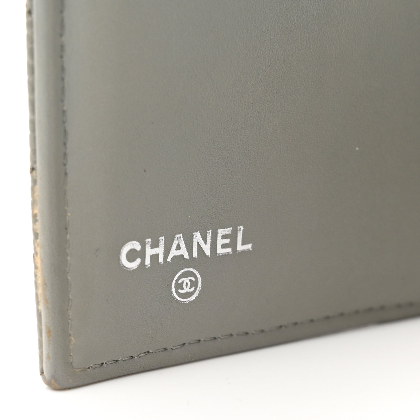 Caviar Quilted Large Flap Wallet Grey