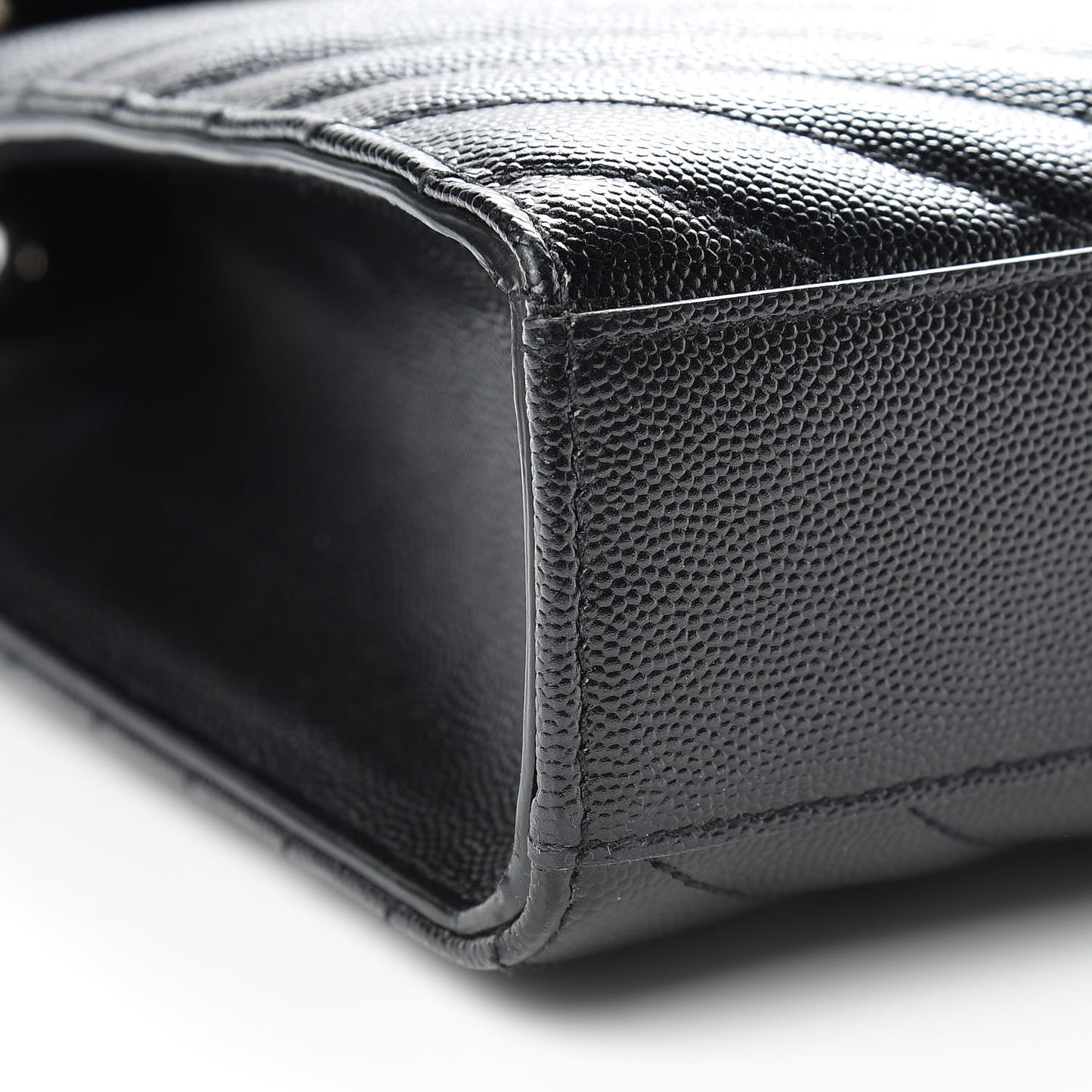 Grain De Poudre Matelasse Chevron Large Monogram Satchel Black