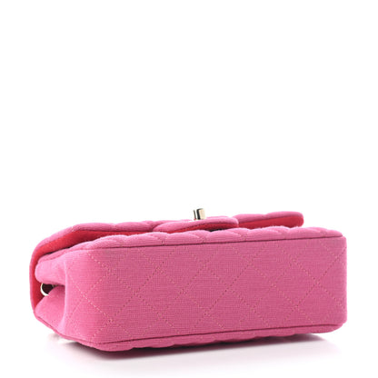 Chanel Jersey Quilted Mini Rectangular Flap Pink 4 of 9