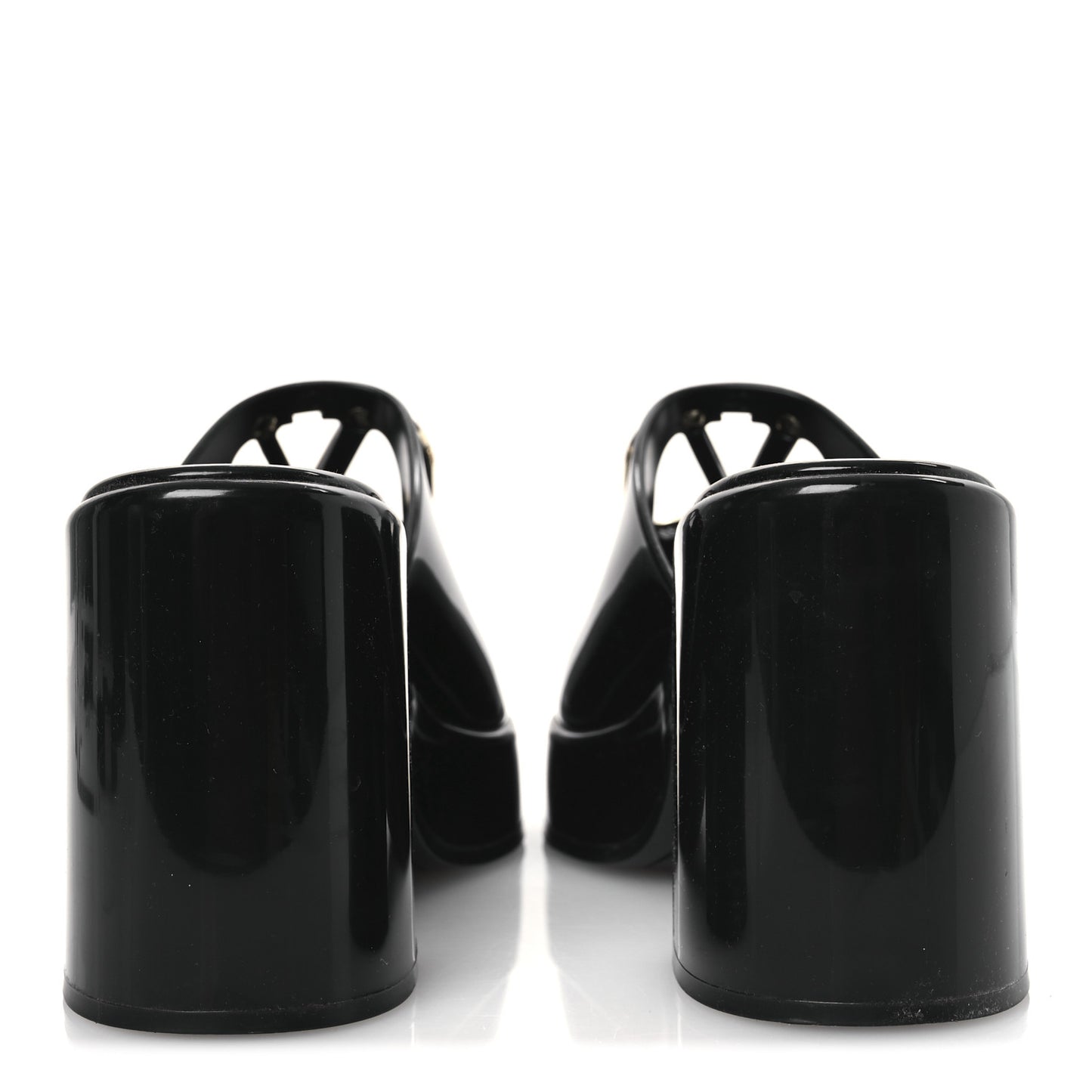 Rubber VLogo PM Platform Slide Sandals 40 Black